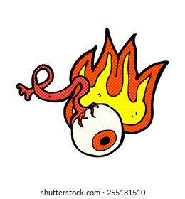 Retro-Comicbuch-Stil Cartoon brutto flammendes Auge
