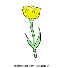 flor de dibujos animados estilo libro de historietas retro