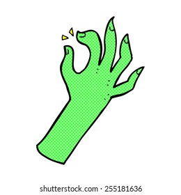 Cartoon-Handsymbol im Retro-Comicstil