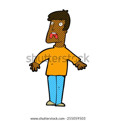 retro comic book style cartoon terrified man
