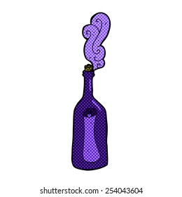 retro comic book style magic spell in a bottle
