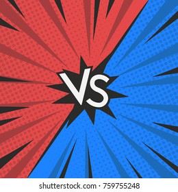 Retro Comic Book Versus Background. Pop-art style. Vector illustration. Template background