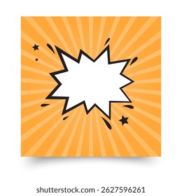 Retro Comic Burst Speech Bubble for Announcement