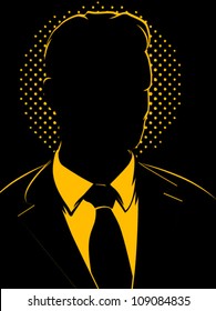 Retro Comic Business Man Silhouette