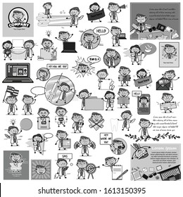 Retro Comic Doctor Character - Set of Concepts Vector illustrations