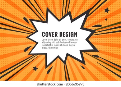 Retro comic empty speech bubble on colorful background, vintage design, pop art style