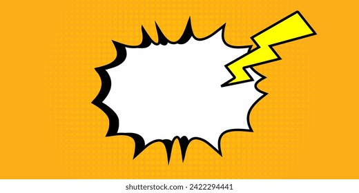 Retro comic empty speech bubbles on yellow blue  background. Vector illustration, vintage design, pop art style