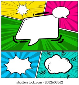 Retro comic graphic popup text