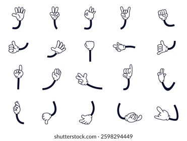Retro Comic Hands Gesture Element