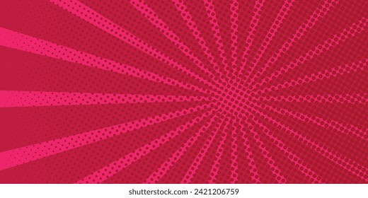 fondo retro de arte pop cómico con puntos, ilustración vectorial de medio tono de dibujos animados