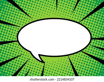 Retro comic.  Speech bubble pop art style gradient halftone background. vector.