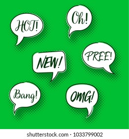 Retro comic speech bubbles collection pop art design