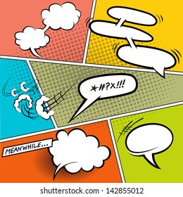 Retro Comic Speech Bubbles - Vector illustration