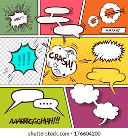 Retro Comic Speech Bubbles - vector illustration.