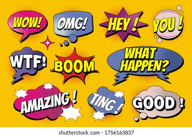 Retro Comic speech pop art style vector illustration