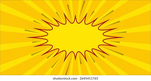 estilo retrô da arte pop do meio-tom do gradiente de raster do plano de fundo amarelo do quadrinho retrô