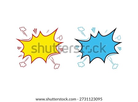 Retro comic yellow burst Pop art vector Illustrator, boom elements and speech bubbles icon,
Pictograms comic design