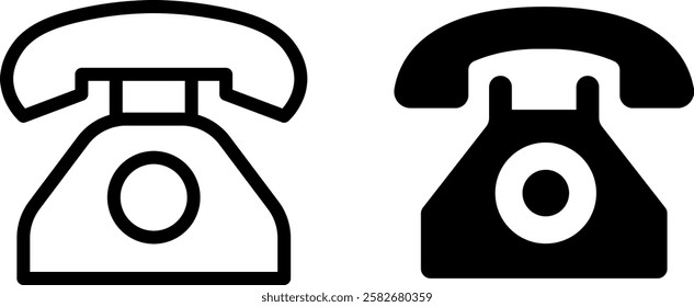 Retro Communication: Old Telephone Vector Icon Set