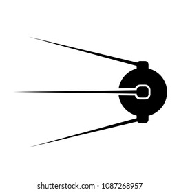 Retro Communication Satellite Icon. Vector Illustration.