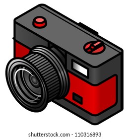 A retro compact film camera.