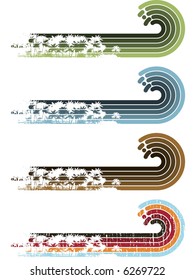 retro composition, different colors combination