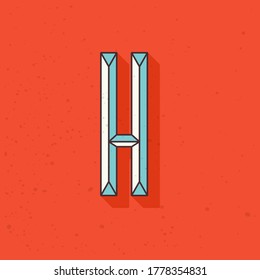 Retro compressed H letter logo. Blackletter font perfect to use in any alcohol labels, retro style logos, circus posters, luxury identity, etc.