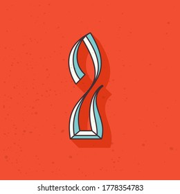 Retro compressed number two logo. Blackletter font perfect to use in any alcohol labels, retro style logos, circus posters, luxury identity, etc.