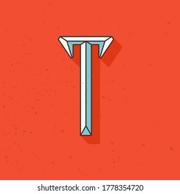 Retro compressed T letter logo. Blackletter font perfect to use in any alcohol labels, retro style logos, circus posters, luxury identity, etc.