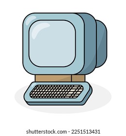 Retro computer from 90s. Classic vintage PC