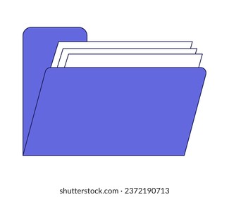 Retro computer folder files flat line color isolated vector object. Vaporwave nineties shortcut. Editable clip art image on white background. Simple outline cartoon spot illustration for web design