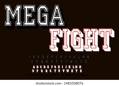 Retro computer game alphabet font. Pixel gradient oblique letters and numbers. 80's arcade video game typography. alphabet typographic luxury illustration