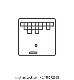 Retro Computer Game concept vector icon in thin line style