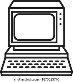 retro computer icon , vector