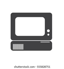 Retro Computer Icon Vector