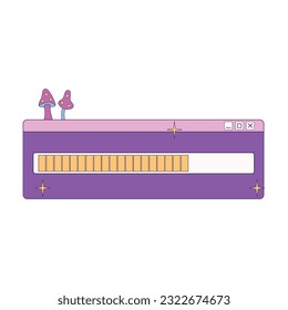 Retro computer loading bar windowns elements.