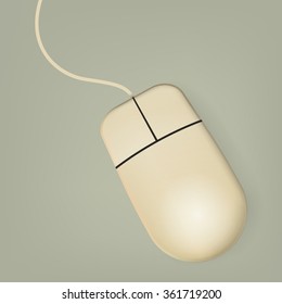 Retro Computer Mouse On White Background