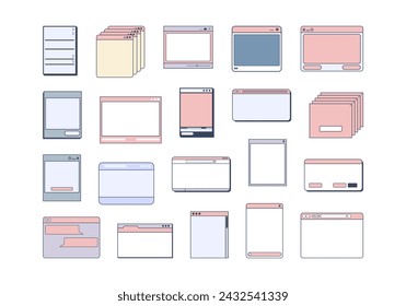 Retro Computer Screen Element Set