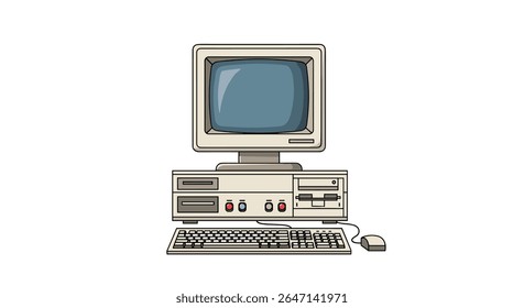 Tecnologia de computador retrô Nostalgia Old School Computing Era Classic Design Digital Art