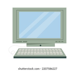 Retro computer Vintage icon. Vector illustration