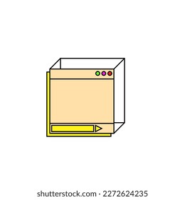 Ventana de computadora retro en estilo vaporwave de los años 90 con cuadros de mensaje y elementos de interfaz de usuario . Retrowave pc antigua desktop ,Vector ilustración de UI y UX.