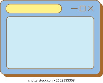 Retro Computer Window Frame Icon Illustration