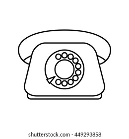 Retro concept represented by phone icon. isolated and flat illustration 
