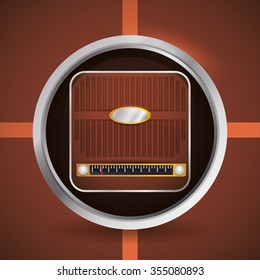 Retro concept with technology icons design, vector illustration 10 eps graphic.