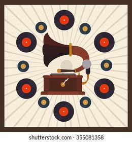 Retro concept with technology icons design, vector illustration 10 eps graphic.