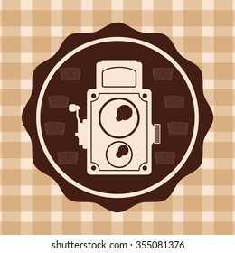 Retro concept with technology icons design, vector illustration 10 eps graphic.