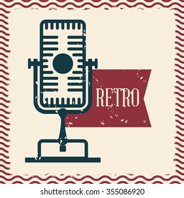 Retro concept with technology icons design, vector illustration 10 eps graphic.