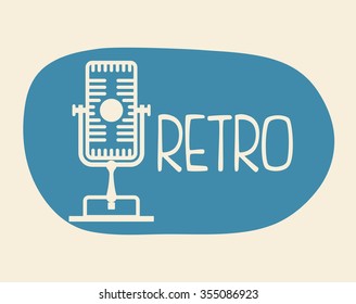 Retro concept with technology icons design, vector illustration 10 eps graphic.