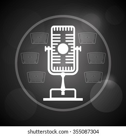 Retro concept with technology icons design, vector illustration 10 eps graphic.