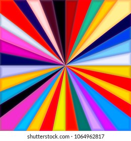 Retro concept vibrant color starburst background.