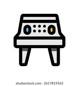 Retro console displays controls gaming arcade